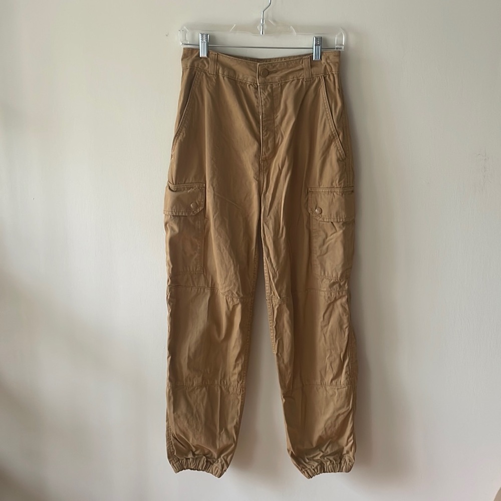 Topshop high waisted khaki utility pants
